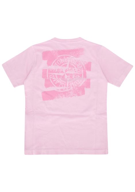 T-shirt bambino rosa in cotone Stone Island | 801621079/DEBROSA